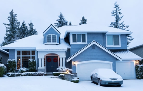Snowy house